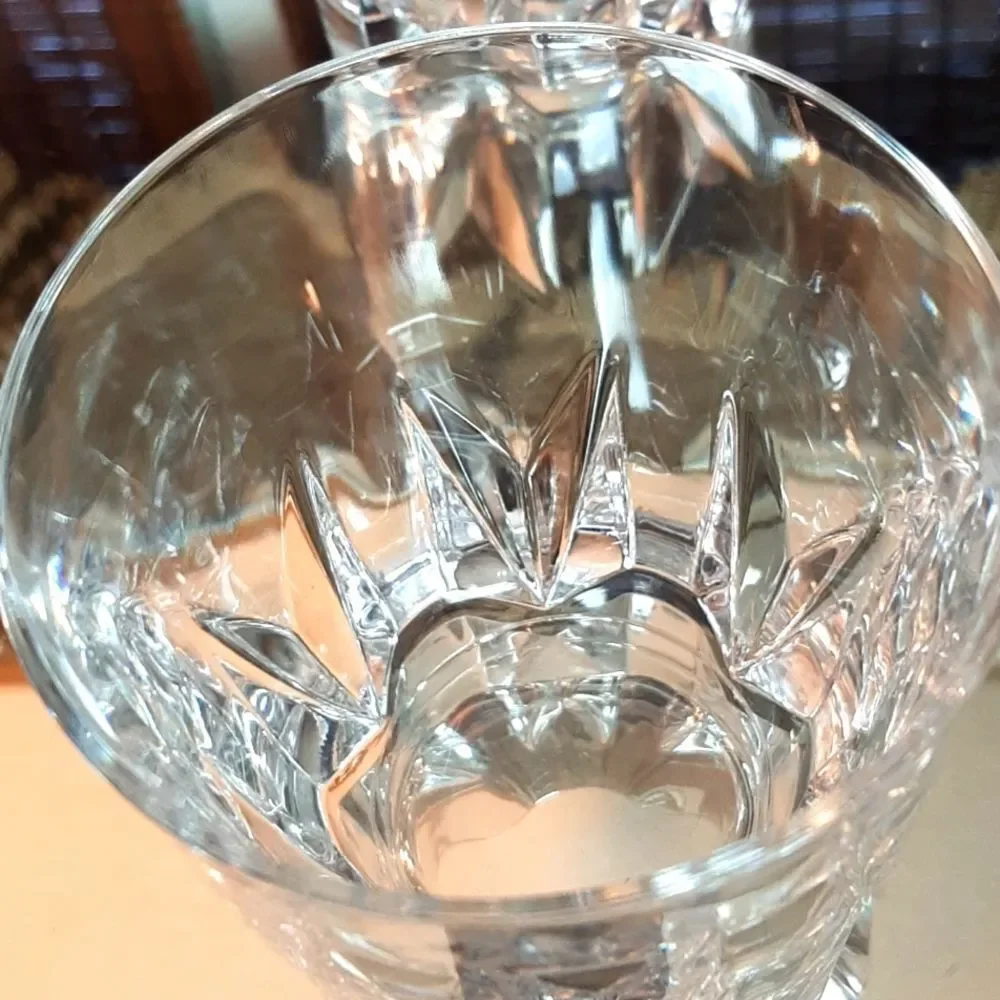 Crystal Vintage  4 T x10  x 9 Round ( Mix  Drink   Glasses‎